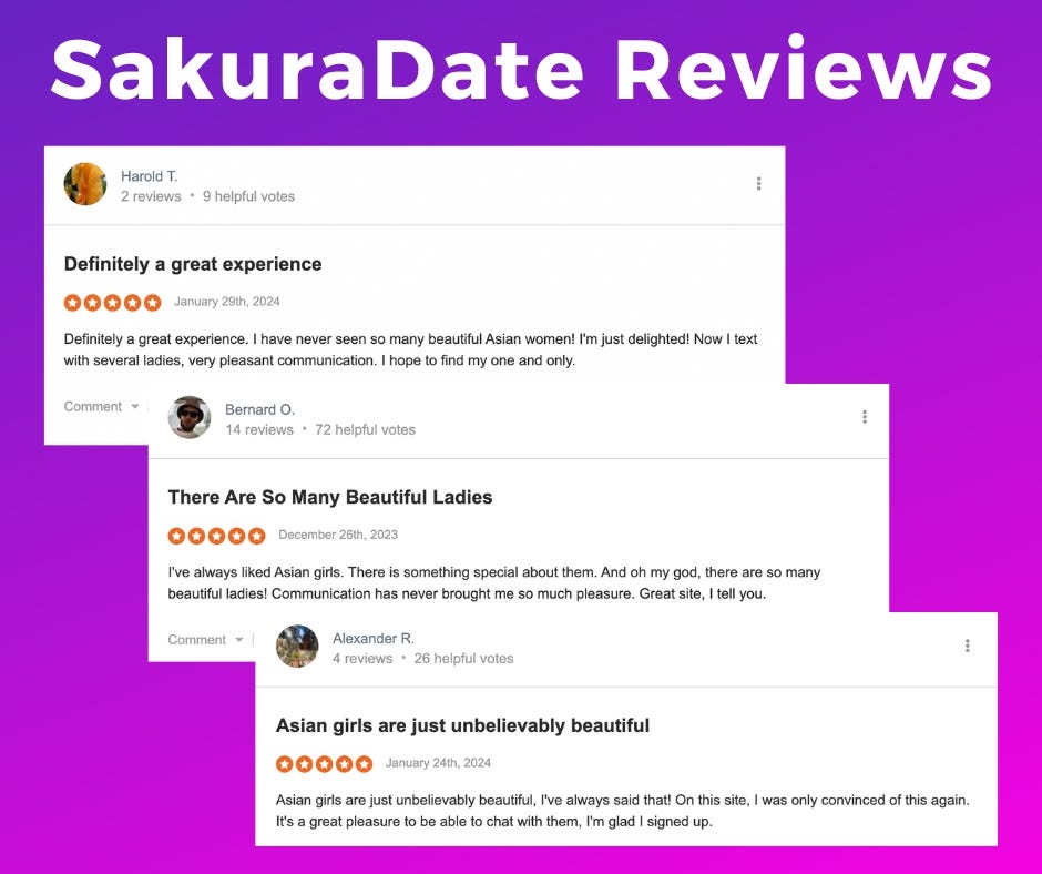 SakuraDate Real Customer Reviews